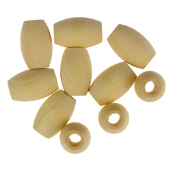 Wooden Beads - Small - Unfinished - Oval x 10