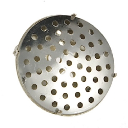 Findings - Silver-Plated Sieve Brooch - Round, 25mm x 1