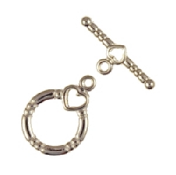 Findings - Silver-Plated Toggle Clasp - Round (A) x 1