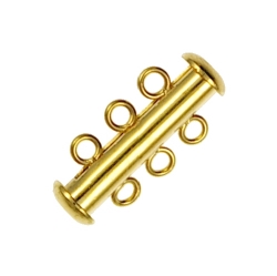 Findings - Gold-Plated Slide Lock Clasp - 3 Strand (A) x 1