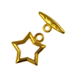 Findings - Gold-Plated Toggle Clasp - Star (A) x 1