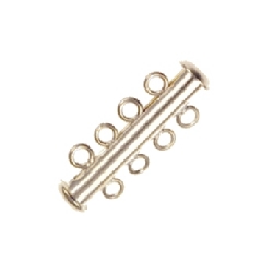 Findings - Silver-Plated Slide Lock Clasp - 4 Strand (A) x 1