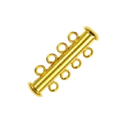 Findings - Gold-Plated Slide Lock Clasp - 4 Strand (A) x 1