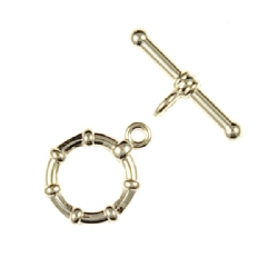 Findings - Silver-Plated Toggle Clasp - Round (B) x 1