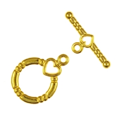 Findings - Gold-Plated Toggle Clasp - Round (A) x 1
