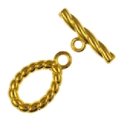 Findings - Gold-Plated Toggle Clasp - Oval (A) x 1