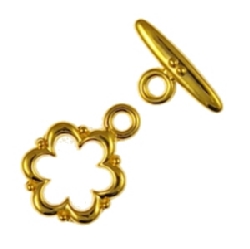 Findings - Gold-Plated Toggle Clasp - Flower (A) x 1