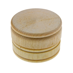 Box - Round - Wooden with Lid - Pill - Unfinished x 1