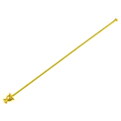 Findings - Stick Pin & Clutch - Head End - Gold Finish - 3in x 5