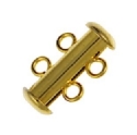 91557 - Findings - Gold-Plated Slide Lock Clasp - 2 Strand (A) x 1