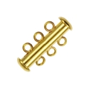 92206 - Findings - Gold-Plated Slide Lock Clasp - 3 Strand (A) x 1