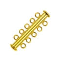 92746 - Findings - Gold-Plated Slide Lock Clasp - 5 Strand (A) x 1