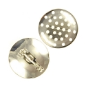96293 - Findings - Silver-Plated Sieve Brooch - Round, 18mm x 1