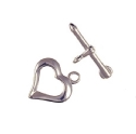 96344 - Findings - Silver-Plated Toggle Clasp - Heart (A) x 1