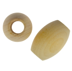 Wooden Beads - Oval - Unfinished - Medium x 2