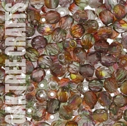 FA04 - Czech - Two-Tone Lustre - Pink/Green (F065) x 100