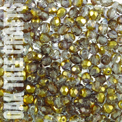 FA04 - Czech - Two-Tone - Crystal/Gold (F118) x 100